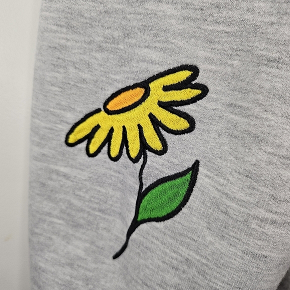 Mickey Mouse Womens Grey Sketch Hooded Sweatshirt Drawstring Embroidered Patches - Picture 9 of 15